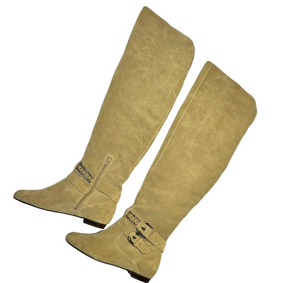 BCBG Generation | Over the Knee Suede Boot Christina New Taupe Spike Stud Accent - Picture 7 of 16